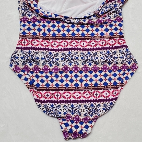 LA Blanca Romance OTS Sweetheart Mio Multi-color Padded One-piece Swimsuit 10 - Picture 11 of 14